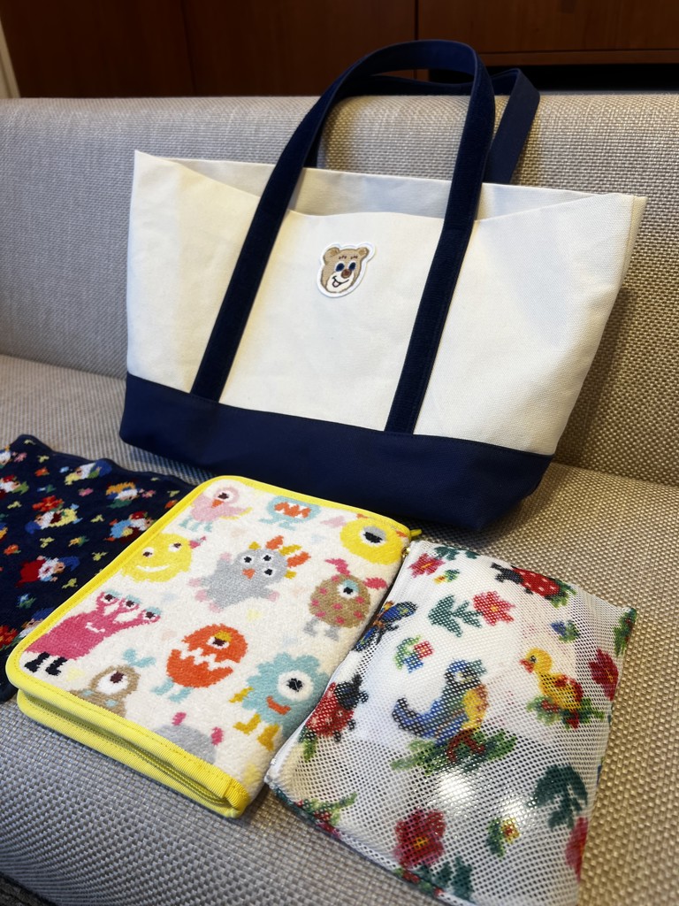 オールドテディ ワッペントートバッグ L/OTE-163164(ネイビー