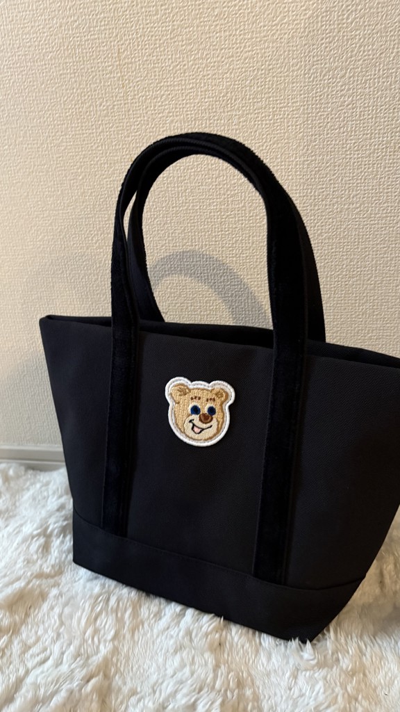 オールドテディ ワッペントートバッグ（L） L/OTE-260569(ブラック