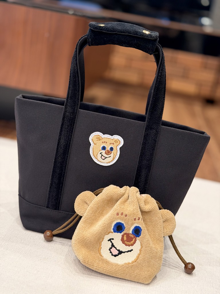 オールドテディ ワッペントートバッグ（L） L/OTE-260569(ブラック