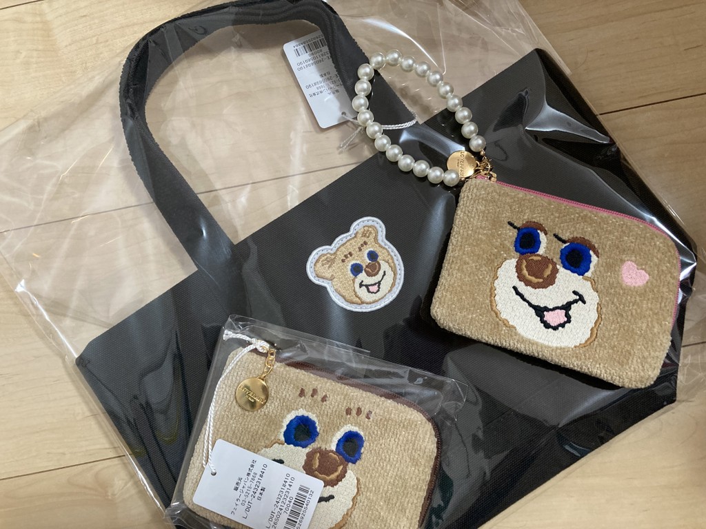オールドテディ ワッペントートバッグ（L） L/OTE-260569(ブラック