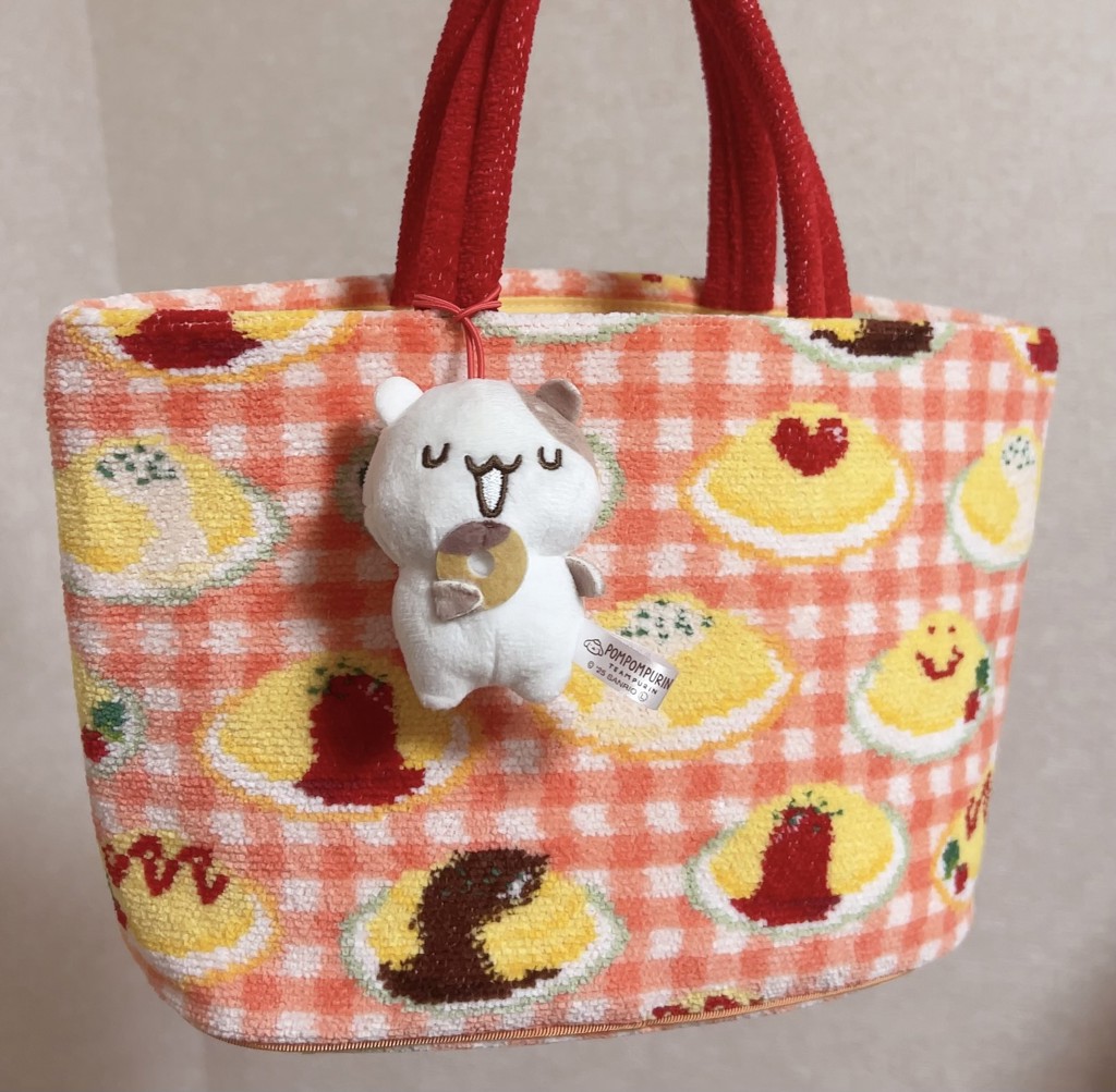 ハッピーオムライス 巾着付きバッグ L/HOR-243073(アプリコット