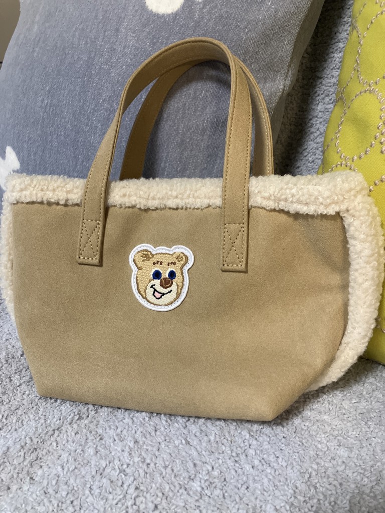 オールドテディ ワッペンボアトートバッグ L/OTE-257475(ベージュ