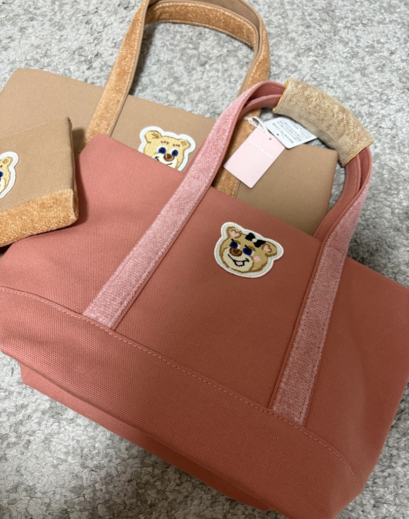 オールドテディガール ワッペントートバッグ（L） L/OTG-260700(ピンク