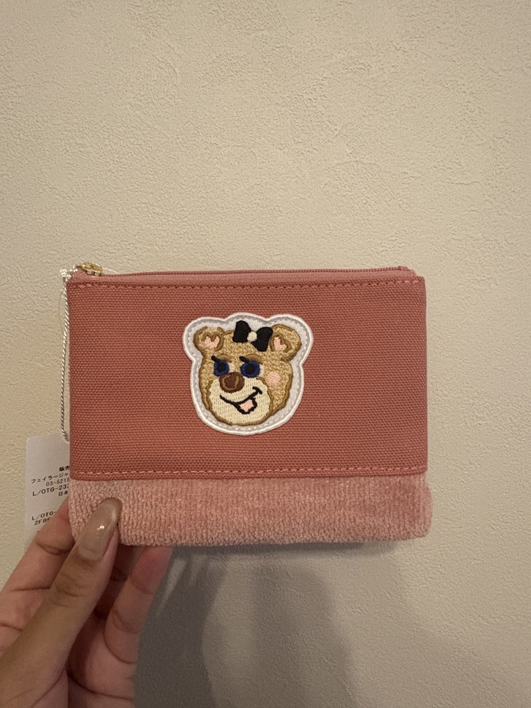 美品✨FEILERフェイラー レア ストライプミニポーチ ピンク オールドテディ 美品✨FEILERフェイラー レア ストライプミニポーチ ピンク オールド