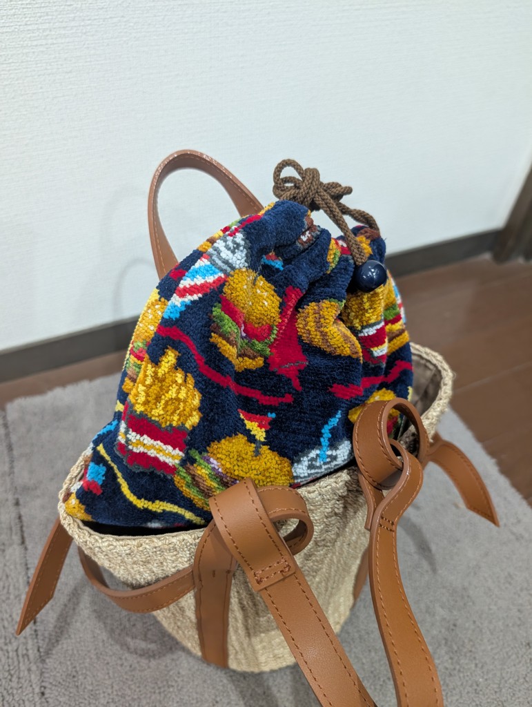 フェイラー❤︎バーガーショップ巾着ネイビー バーガーショップ 巾着付きバッグ L/BUR-257131(ネイビー