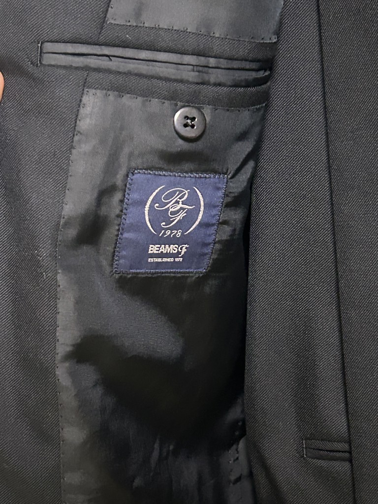 BEAMS F（ビームスF）BEAMS F EXCLUSIVE FABRIC ウール ブラックスーツ