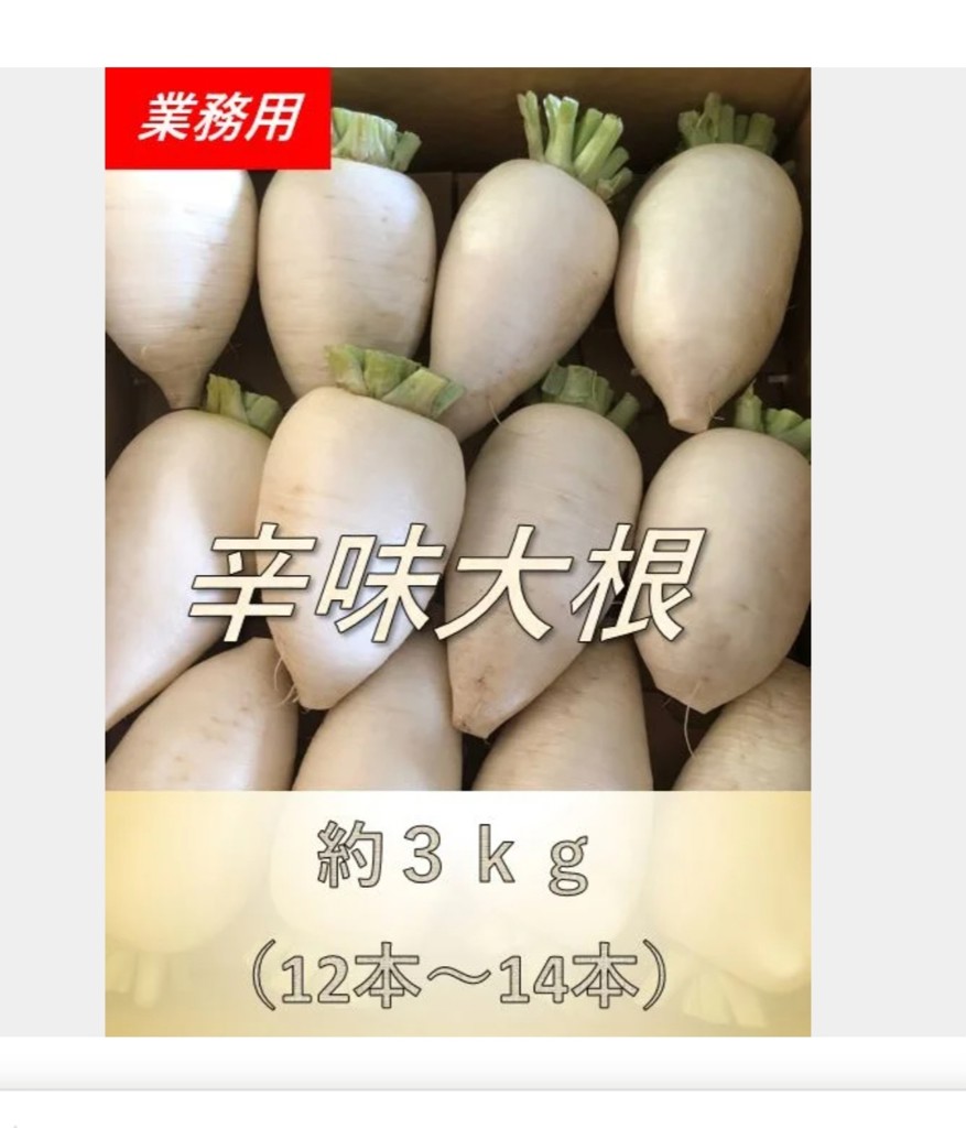 大根未完成さん専用 辛味大根 約3kg: 新鮮ぐんまみのり館|【JAタウン】産地直送 通販