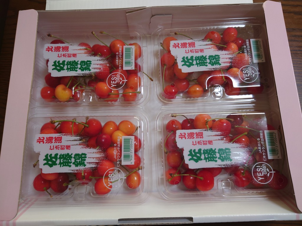 佐藤錦800g】JA新おたるのさくらんぼ（200g×4パック