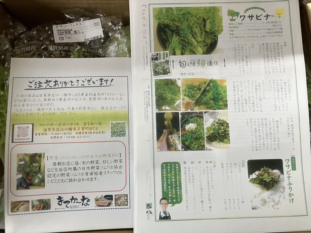 野菜ソムリエのレシピ付 近江の野菜BOX(10品＋牛乳): 滋賀・近江 