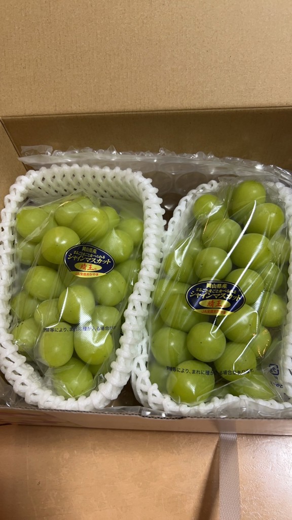 晴王(シャインマスカット) 2房詰 岡山県産 9月上旬頃～10月上旬頃