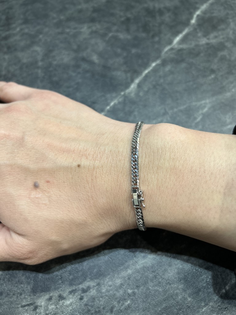 PT850 6面 ダブル 10g 18cm ブレスレット プラチナ 造幣局刻印有り