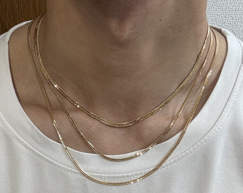 K18 12面 トリプル 6.4g 45cm ネックレス 造幣局刻印有り[] Kihei