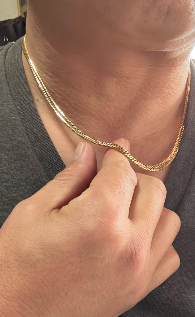 K18 8面 トリプル 30g 50cm ネックレス 造幣局刻印有り[] Kihei