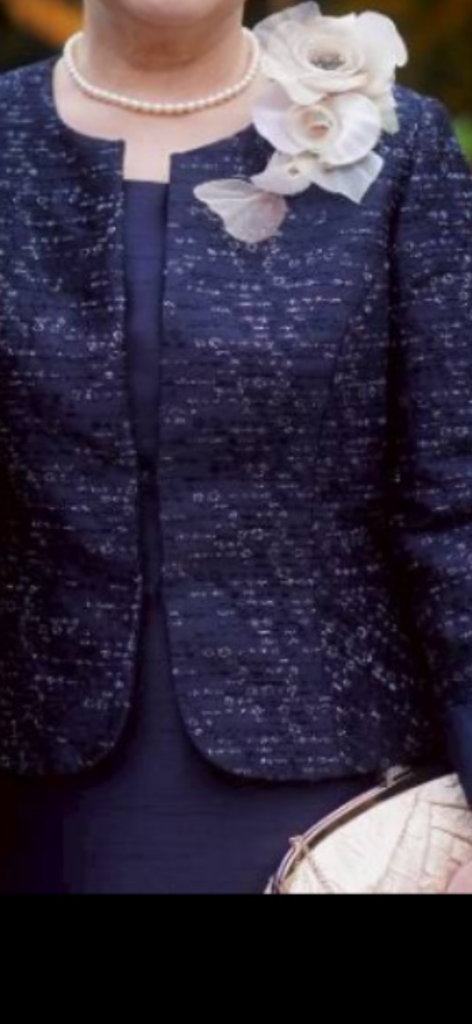 シルバー】シャンブレーシャンタン 刺繍 ノーカラージャケット ｜東京