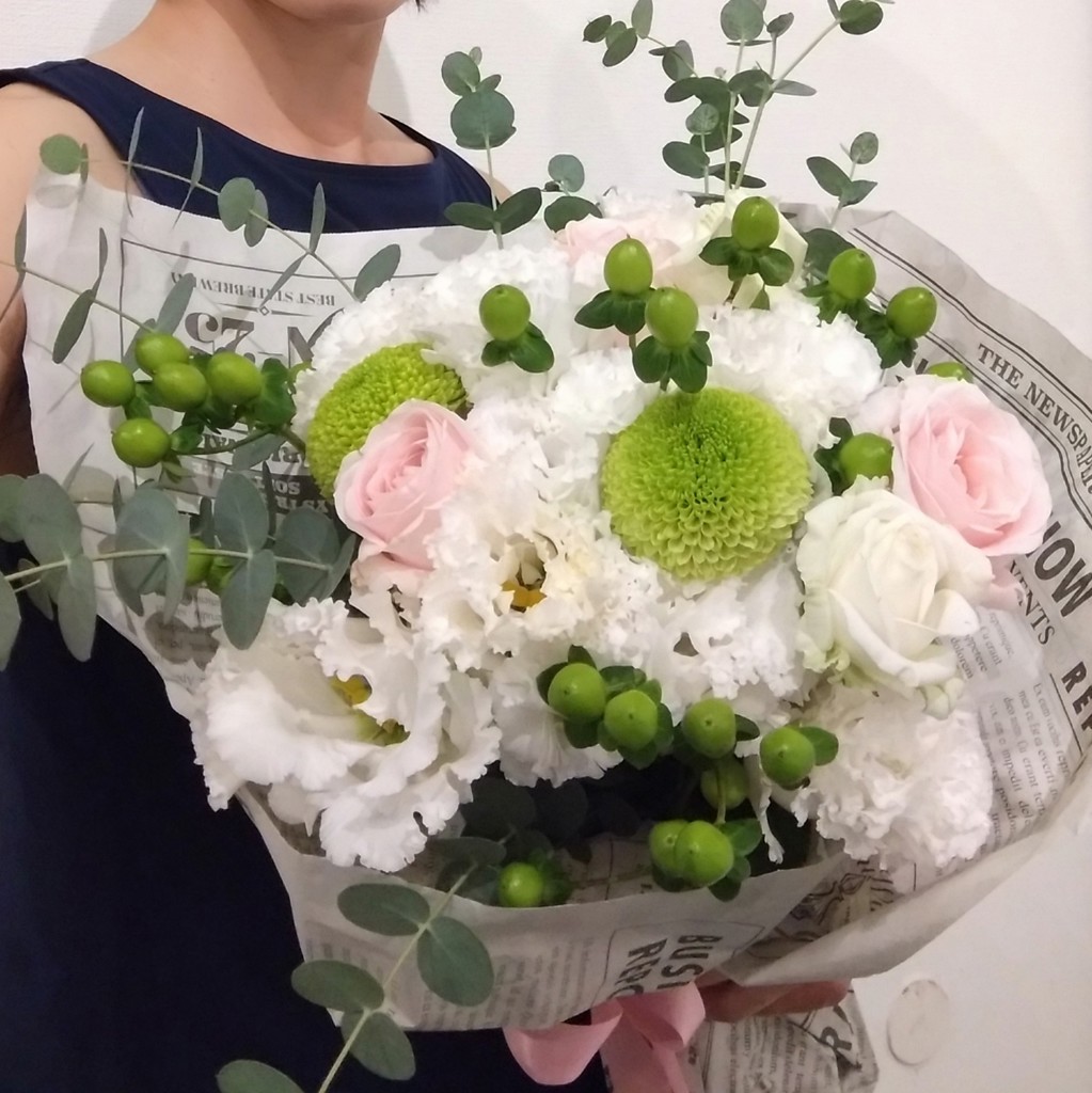 生花】トルコキキョウ セレブリッチホワイト【白/70cm/福岡県